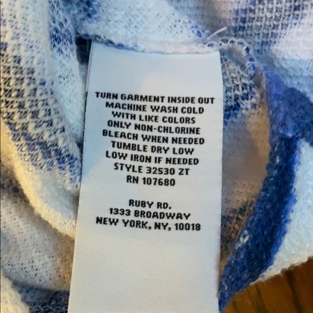 Ruby Rd. Blue And White Zippered Jacket Size M - image 5